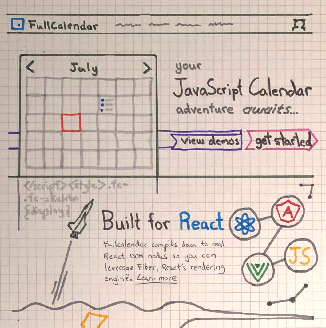 Homepage product section sketch