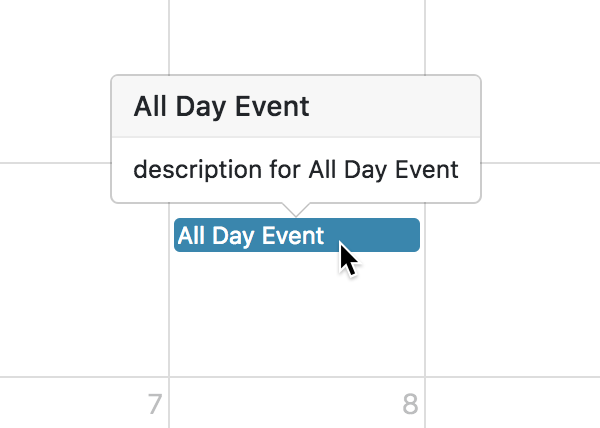Screenshot: Event tooltip with eventDidMount