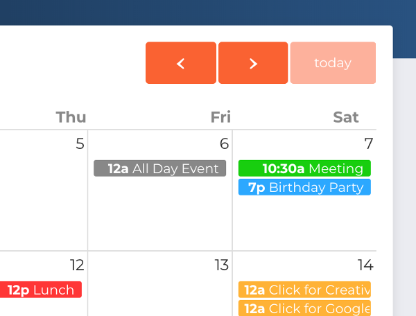 Screenshot of Paper calendar