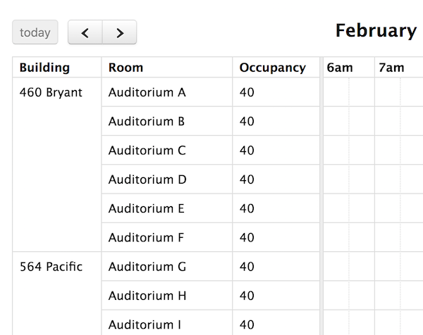 fullcalendar weeklist remove time column