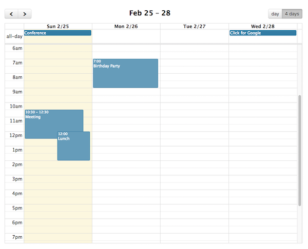 Vue calendar