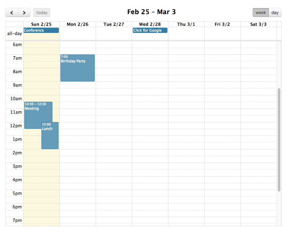 full calendar hide time slots