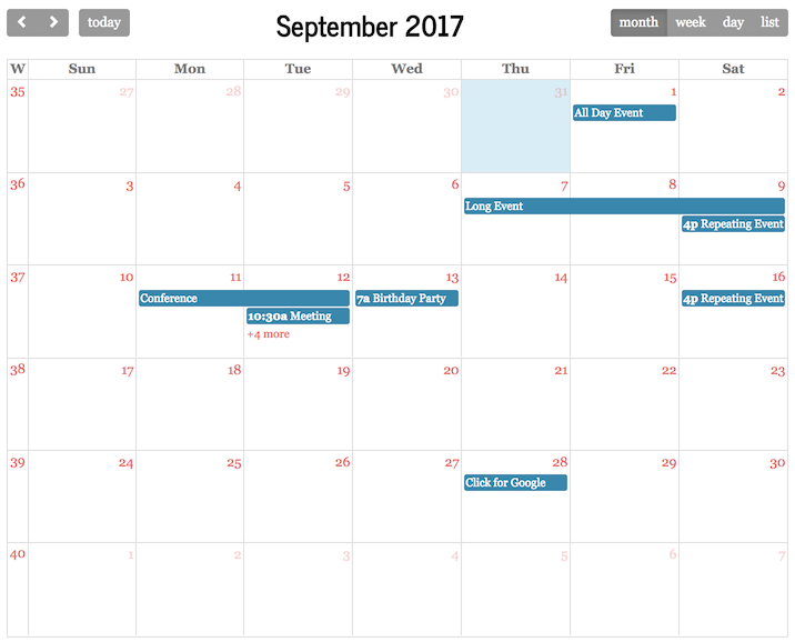 Bootstrap Support and Future Developments | FullCalendar
